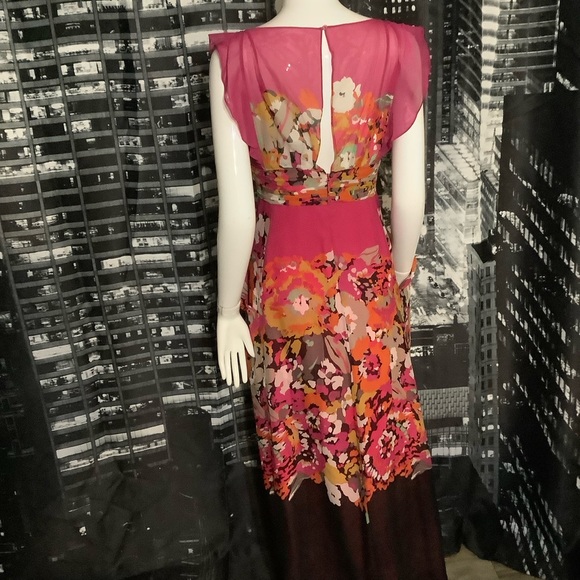 BCBGMaxazria Floral Silk Maxi Dress with Pockets - Picture 10 of 11